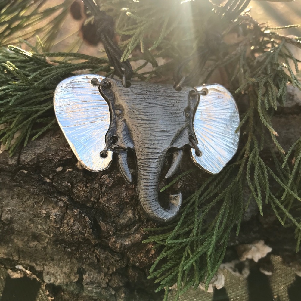 New Anju Pewter Elephant Necklace